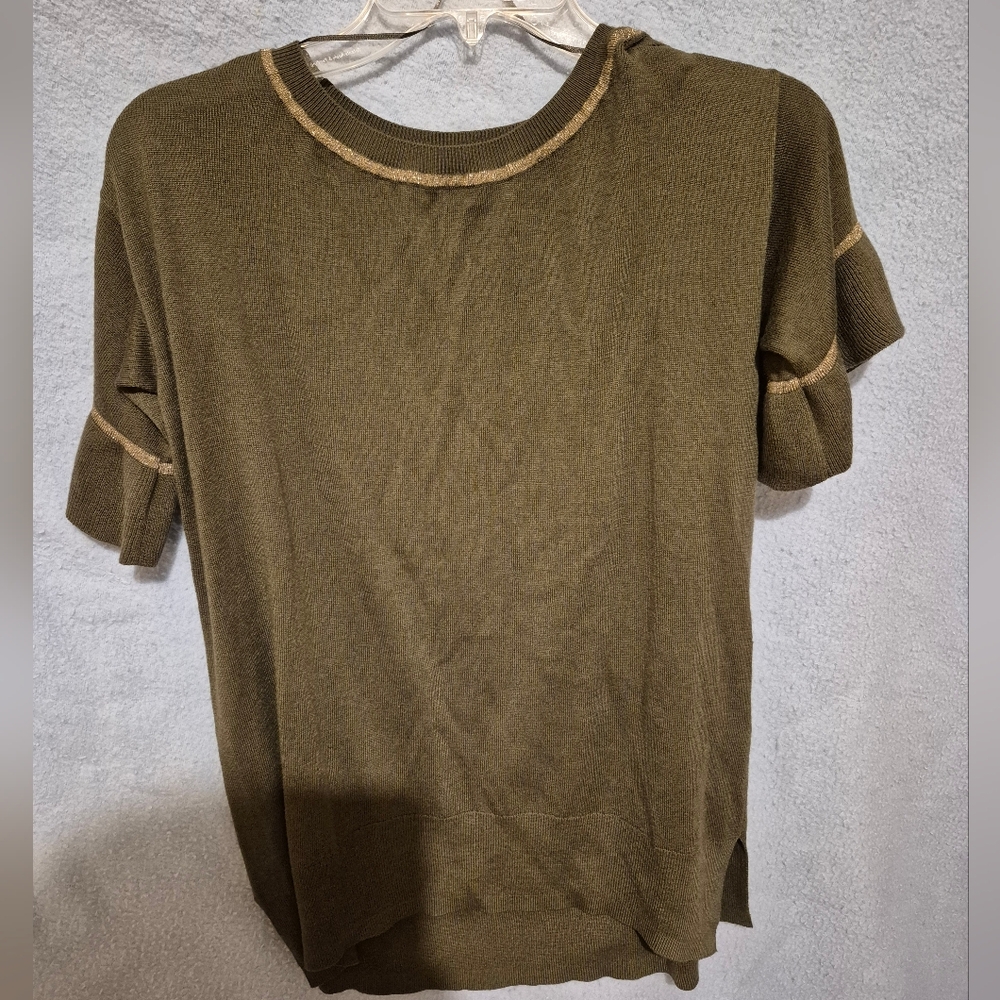 Olive Short Sleeve Sweater